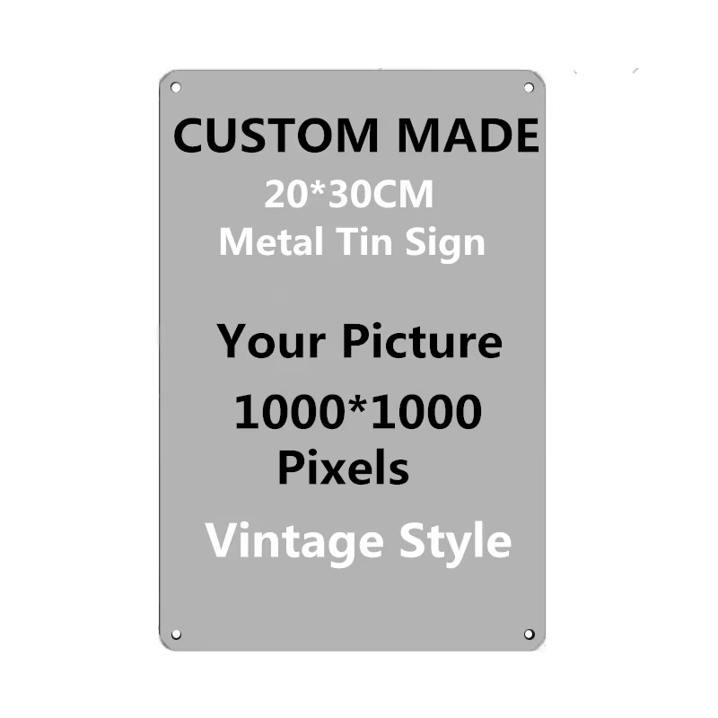 Vintage Collectible Plates - Персонализированная металлическая табличка 20x30 см, загрузите