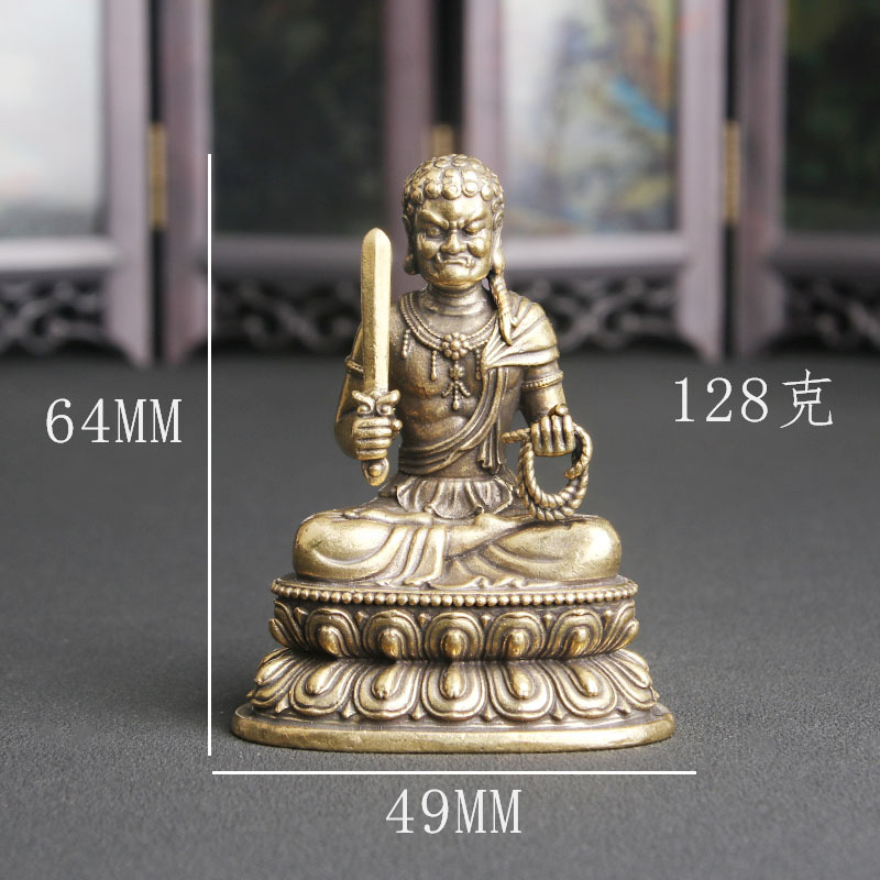 Vintage Collectible Ornaments - Винтажная латунная статуэтка Будды Фудо Мьёу,
