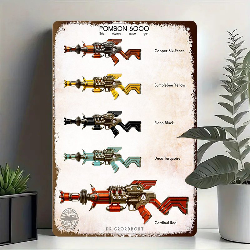 Vintage Collectible Guns - Металлическая табличка Pomson 6000 в ретро-стиле