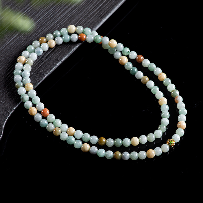 Vintage Necklace - Браслет-ожерелье из бирманского жадеита: натуральные бусины,