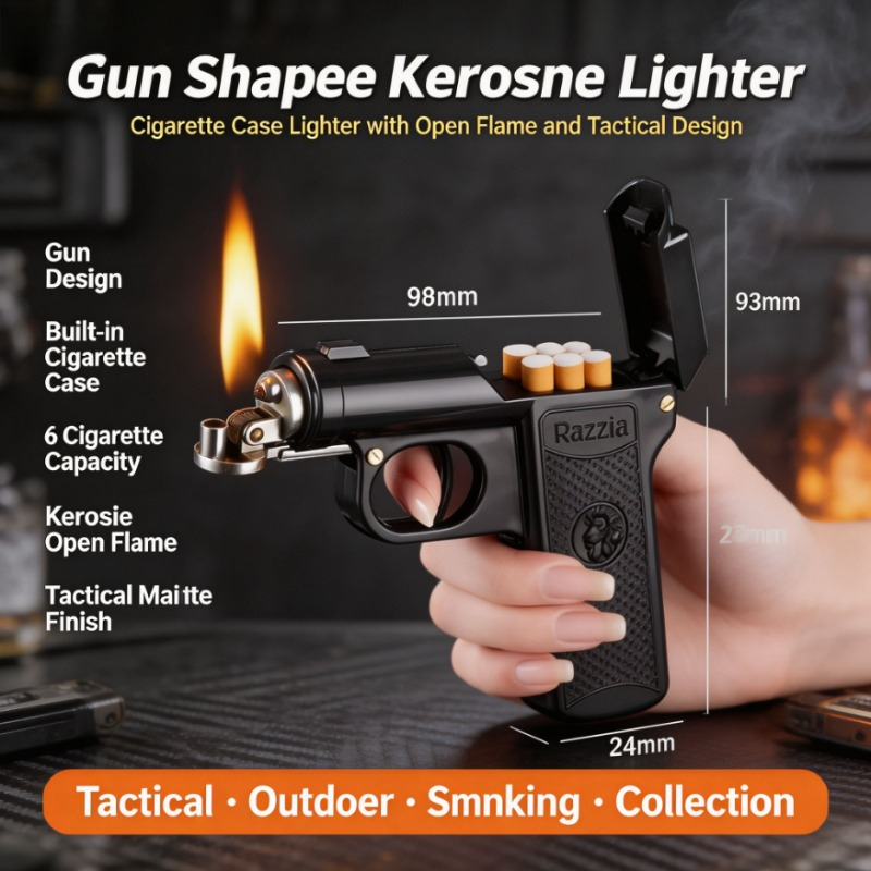 Vintage Collectible Guns - Винтажная зажигалка в форме пистолета, ветрозащитная,
