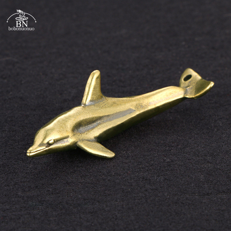 Vintage Collectible Ornaments - Твердые латунные украшения в виде дельфинов,
