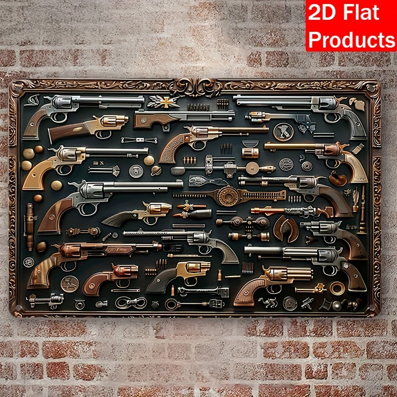 Vintage Collectible Guns - 2026 [Металлическая декоративная табличка] Винтажная металлическая